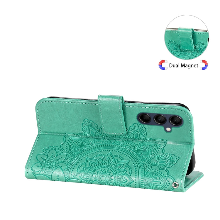 For Samsung Galaxy M14 5G 7-petal Flowers Embossing Leather Phone Case