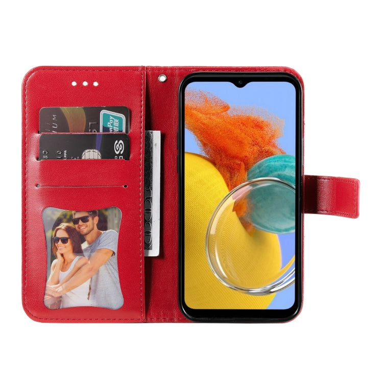 For Samsung Galaxy M14 5G 7-petal Flowers Embossing Leather Phone Case