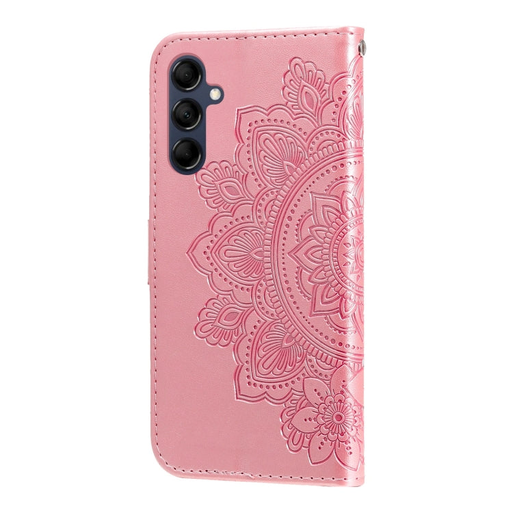 For Samsung Galaxy M14 5G 7-petal Flowers Embossing Leather Phone Case