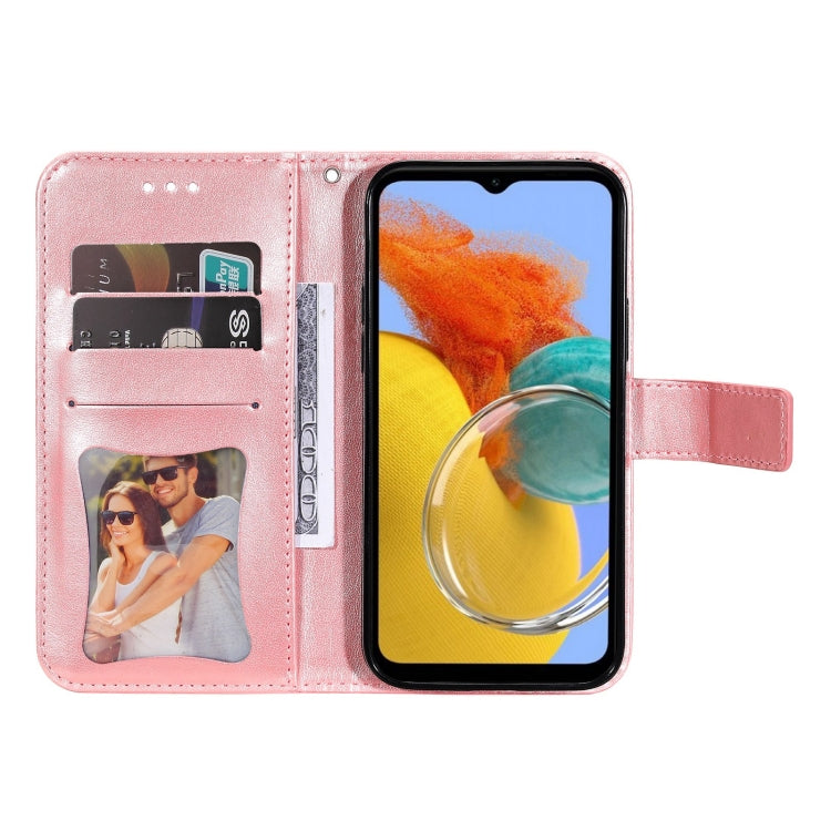 For Samsung Galaxy M14 5G 7-petal Flowers Embossing Leather Phone Case