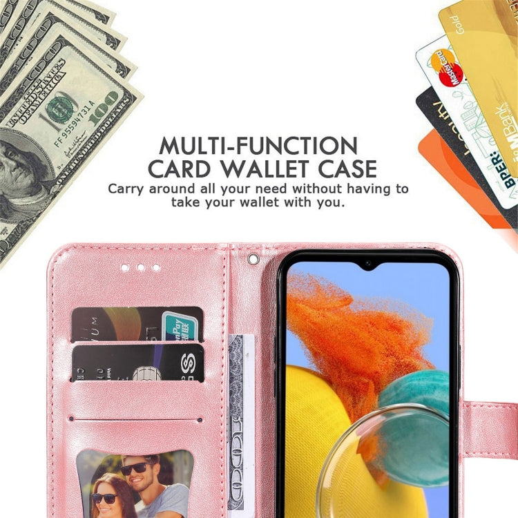 For Samsung Galaxy M14 5G 7-petal Flowers Embossing Leather Phone Case
