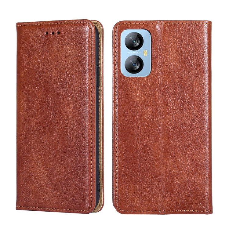 For Blackview A52 Gloss Oil Solid Color Magnetic Leather Phone Case