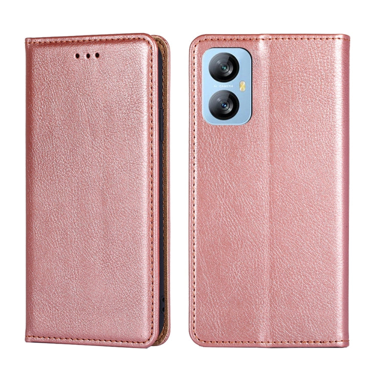 For Blackview A52 Gloss Oil Solid Color Magnetic Leather Phone Case