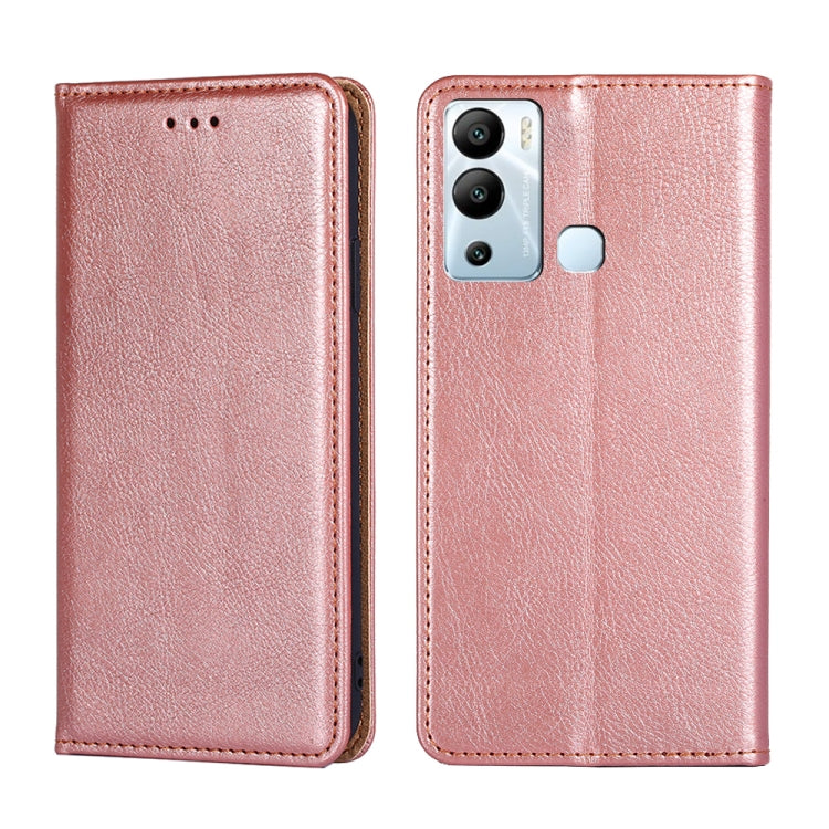 For Infinix Hot 12i Gloss Oil Solid Color Magnetic Leather Phone Case