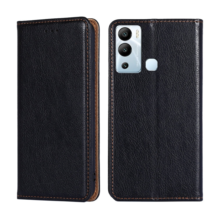 For Infinix Hot 12i Gloss Oil Solid Color Magnetic Leather Phone Case
