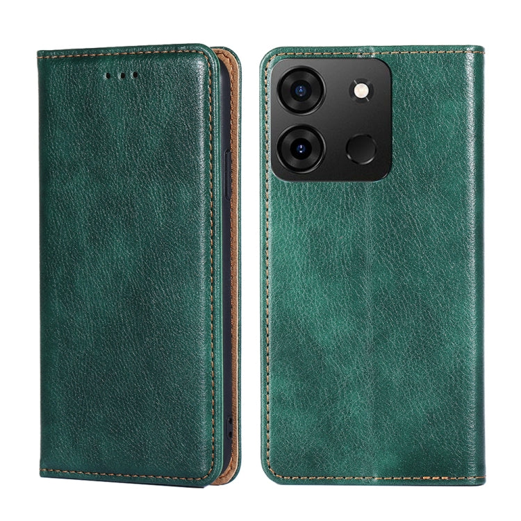 For Infinix Smart 7 Gloss Oil Solid Color Magnetic Leather Phone Case