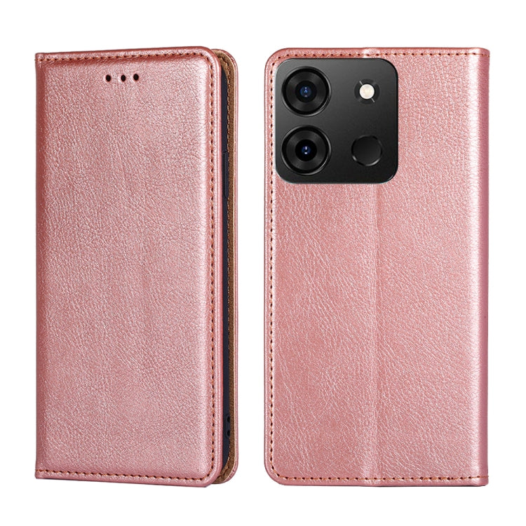 For Infinix Smart 7 Gloss Oil Solid Color Magnetic Leather Phone Case