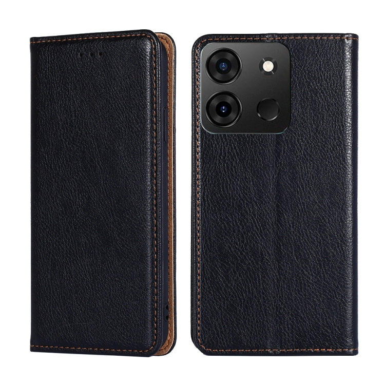 For Infinix Smart 7 Gloss Oil Solid Color Magnetic Leather Phone Case