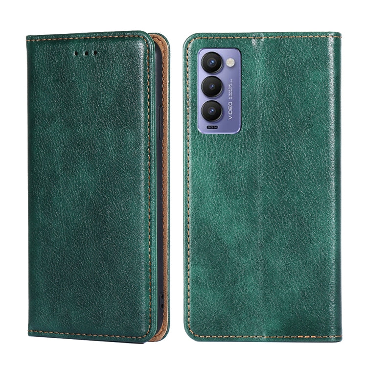 For Tecno Camon 18 / 18P Gloss Oil Solid Color Magnetic Leather Phone Case