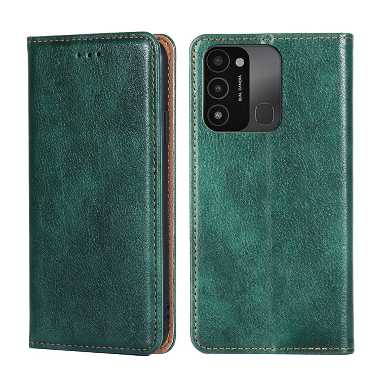 For Tecno Spark 8C Gloss Oil Solid Color Magnetic Leather Phone Case