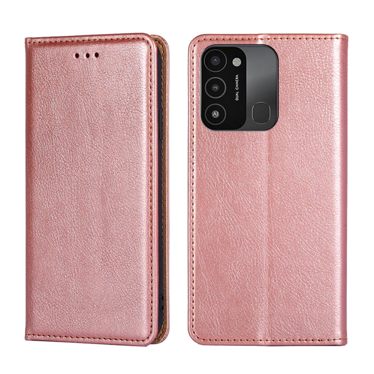For Tecno Spark 8C Gloss Oil Solid Color Magnetic Leather Phone Case