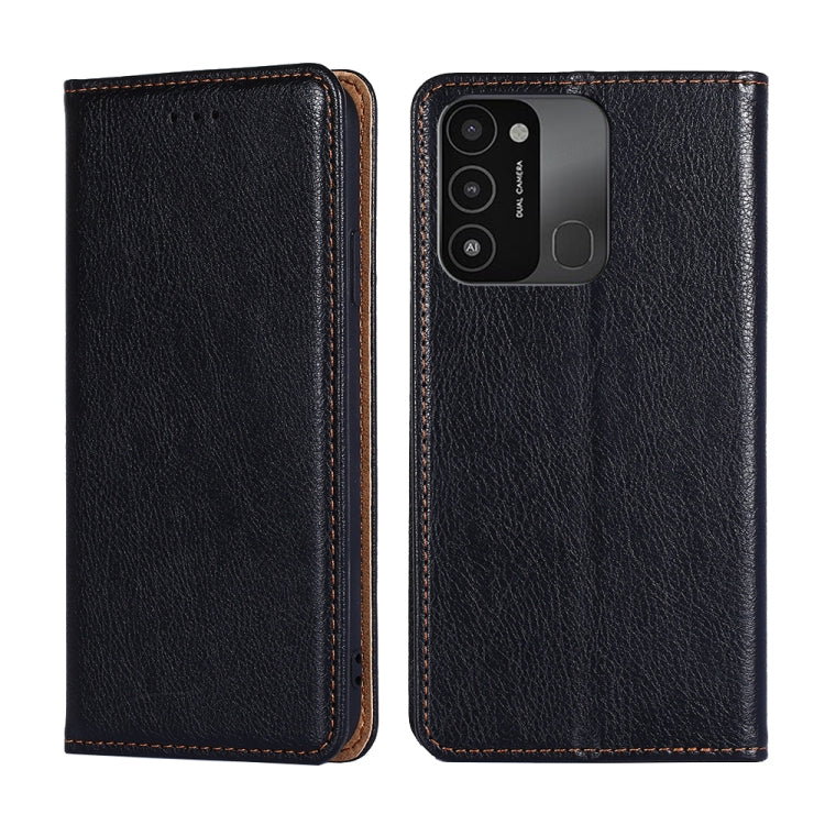For Tecno Spark 8C Gloss Oil Solid Color Magnetic Leather Phone Case