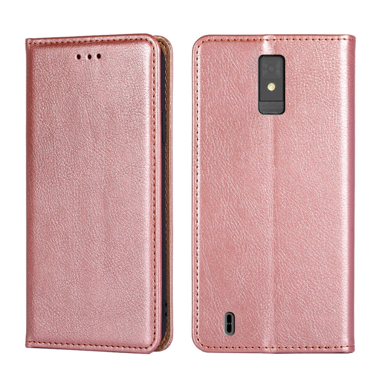 For ZTE Blade A32 Gloss Oil Solid Color Magnetic Leather Phone Case