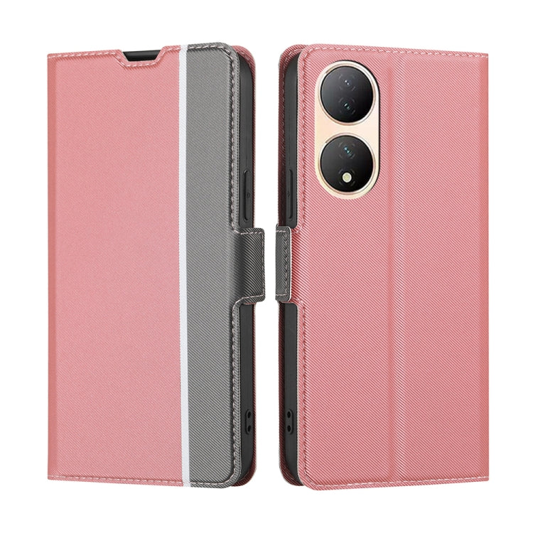 For vivo Y100 5G Twill Texture Side Buckle Leather Phone Case