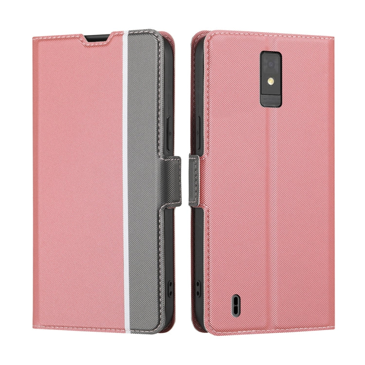 For ZTE Blade A32 Twill Texture Side Buckle Leather Phone Case