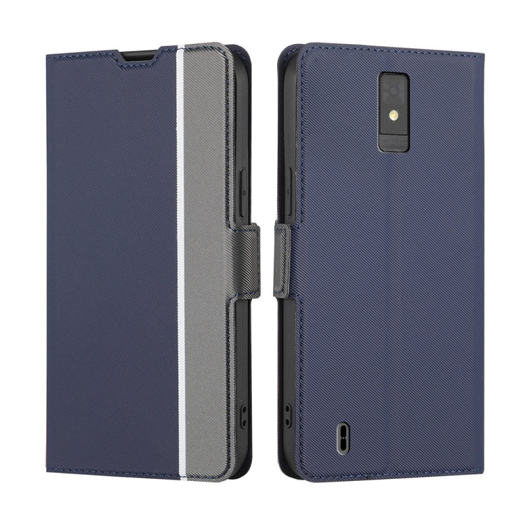 For ZTE Blade A32 Twill Texture Side Buckle Leather Phone Case