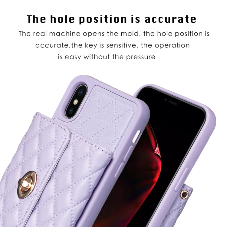 For iPhone X / XS Horizontal Metal Buckle Wallet Rhombic Leather Phone Case