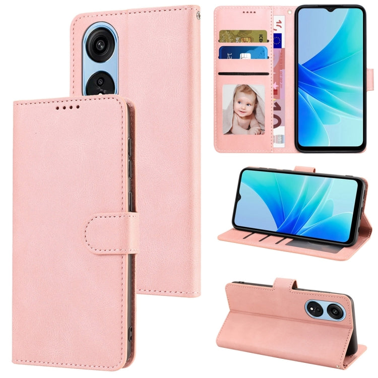 For OPPO A17 Global / A17k Fantasy Skin-feel Calfskin Texture Leather Phone Case