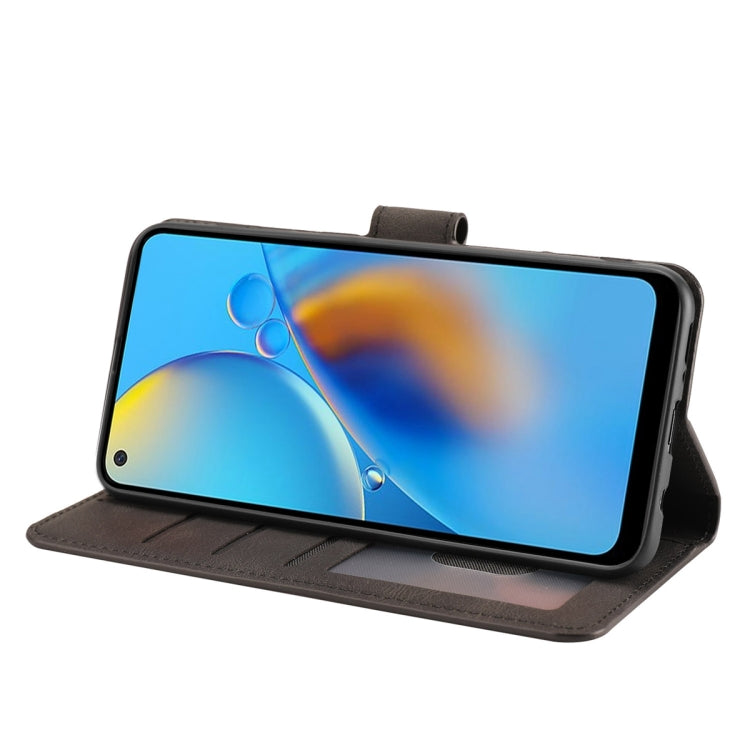 For OPPO A74 4G / F19 Fantasy Skin-feel Calfskin Texture Leather Phone Case