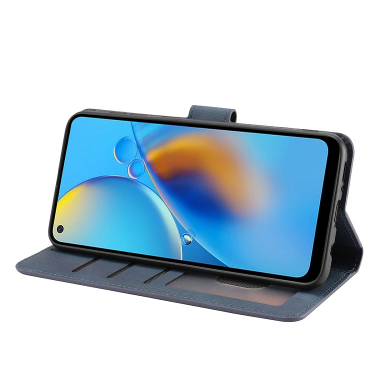 For OPPO A74 4G / F19 Fantasy Skin-feel Calfskin Texture Leather Phone Case