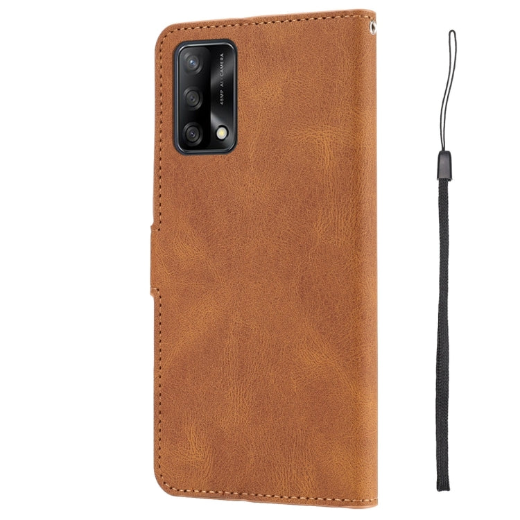 For OPPO A74 4G / F19 Fantasy Skin-feel Calfskin Texture Leather Phone Case