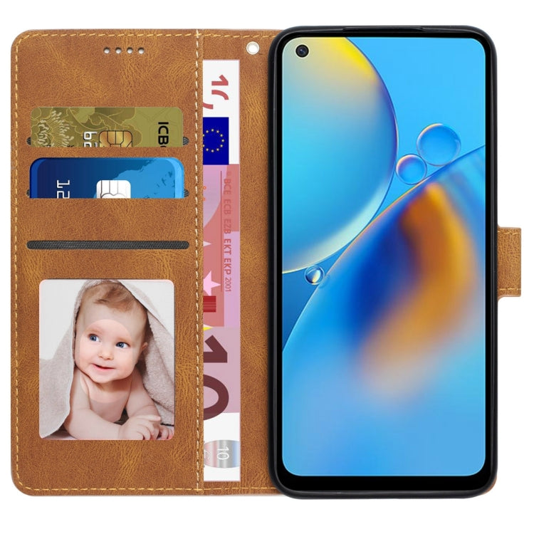 For OPPO A74 4G / F19 Fantasy Skin-feel Calfskin Texture Leather Phone Case