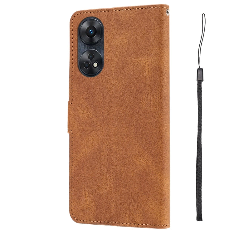 For OPPO Reno8 T 4G Global Fantasy Skin-feel Calfskin Texture Leather Phone Case