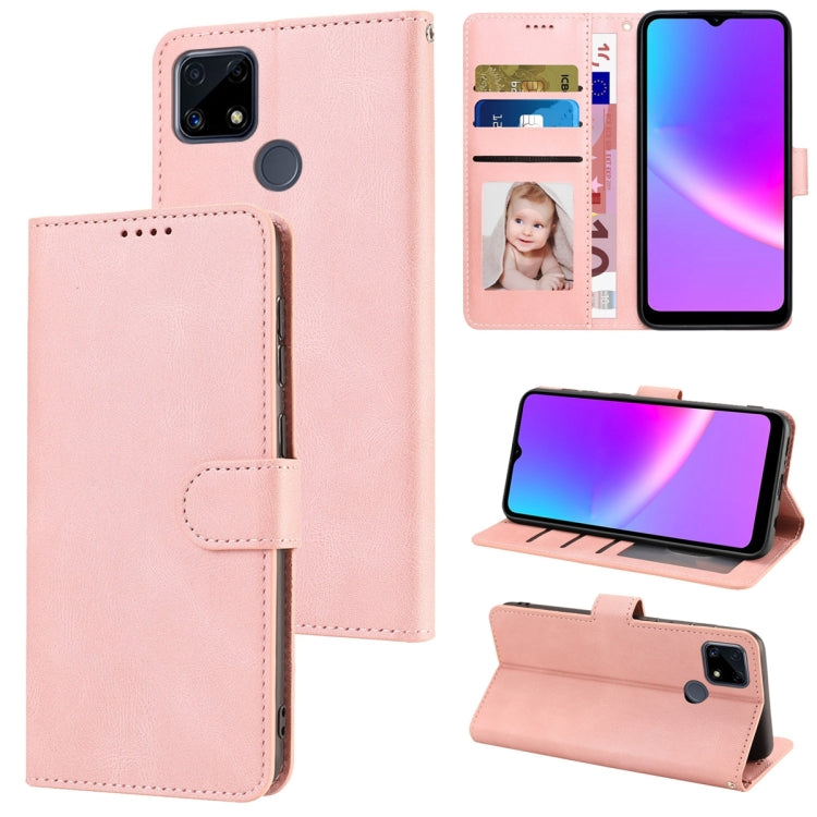 For Realme C25 / C15 / C12 Fantasy Skin-feel Calfskin Texture Leather Phone Case