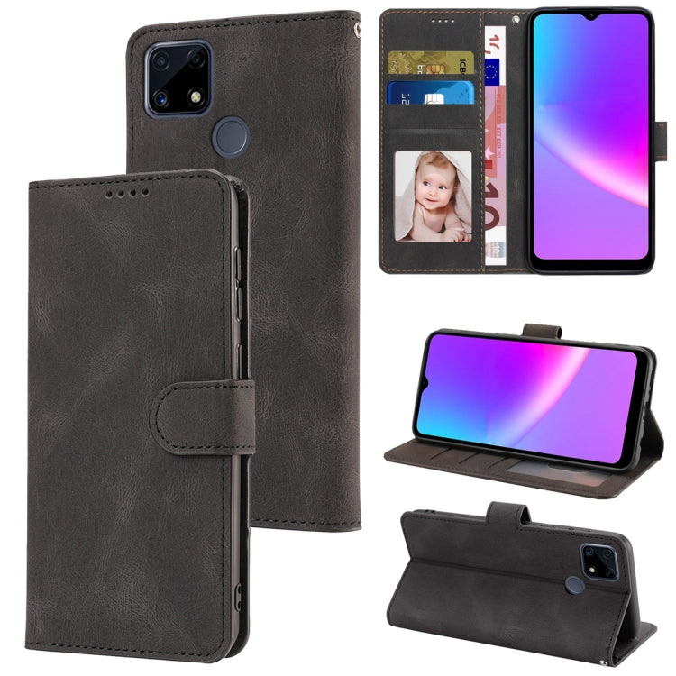 For Realme C25 / C15 / C12 Fantasy Skin-feel Calfskin Texture Leather Phone Case