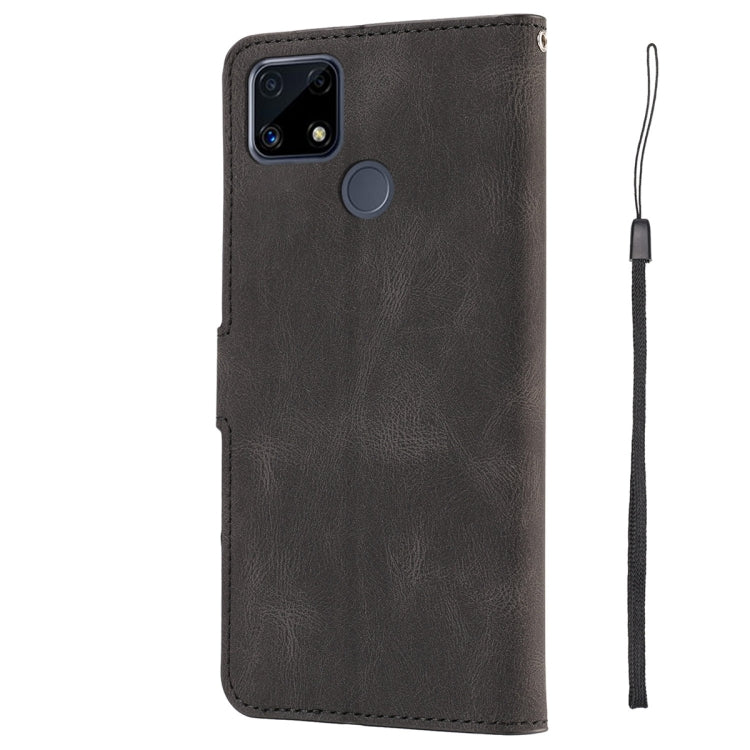 For Realme C25 / C15 / C12 Fantasy Skin-feel Calfskin Texture Leather Phone Case