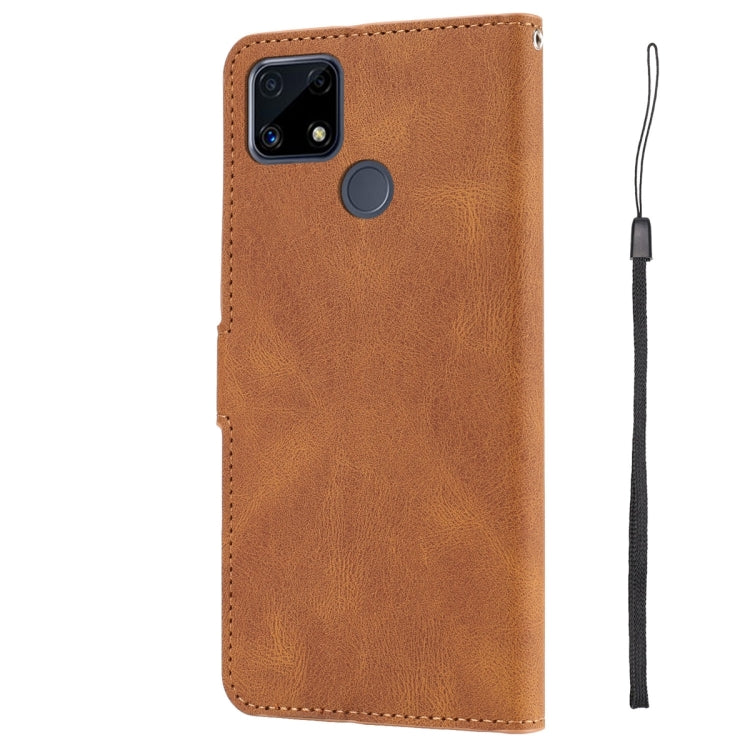 For Realme C25 / C15 / C12 Fantasy Skin-feel Calfskin Texture Leather Phone Case