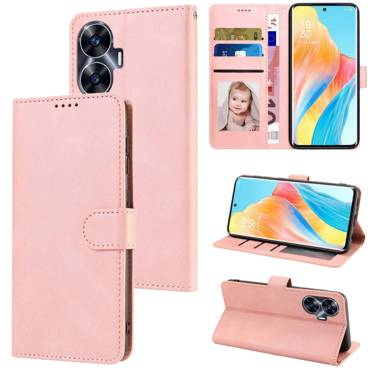 For Realme C55 4G Global Fantasy Skin-feel Calfskin Texture Leather Phone Case