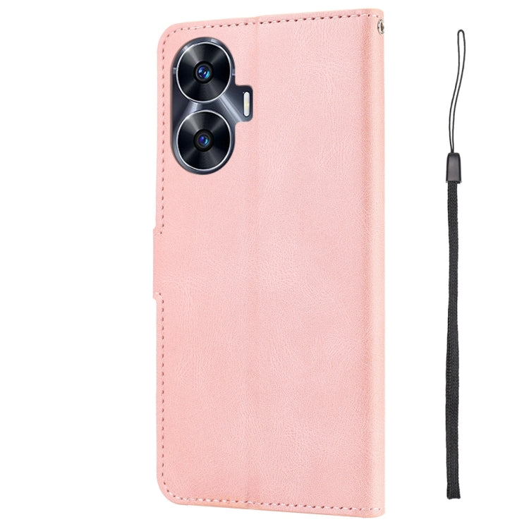 For Realme C55 4G Global Fantasy Skin-feel Calfskin Texture Leather Phone Case