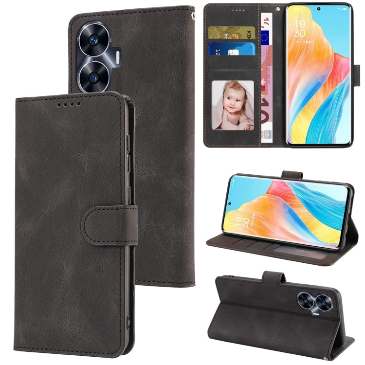 For Realme C55 4G Global Fantasy Skin-feel Calfskin Texture Leather Phone Case