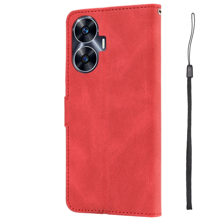 For Realme C55 4G Global Fantasy Skin-feel Calfskin Texture Leather Phone Case