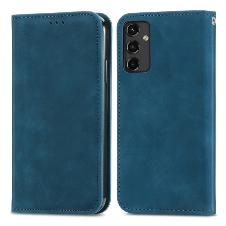 For Samsung Galaxy A14 5G Retro Skin Feel Magnetic Leather Phone Case
