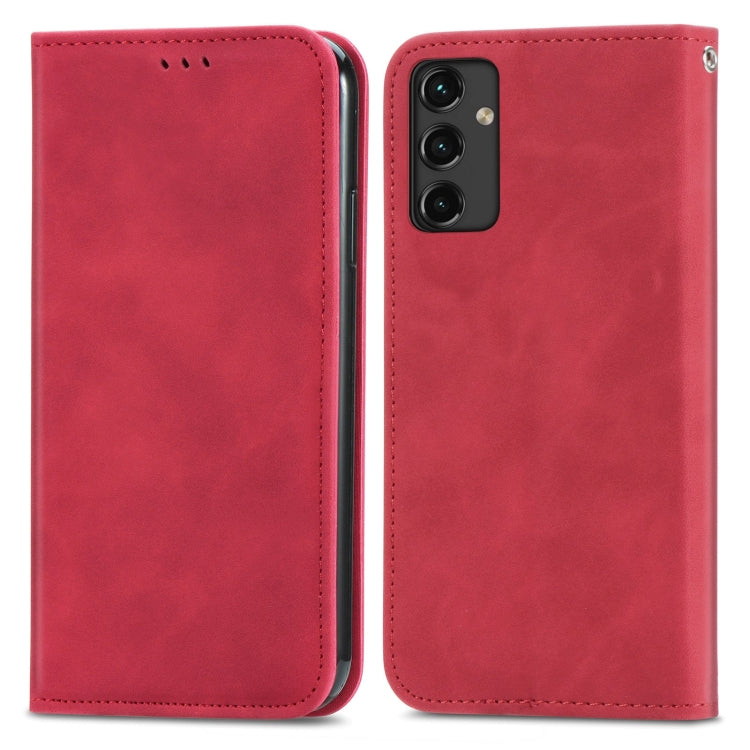 For Samsung Galaxy A14 5G Retro Skin Feel Magnetic Leather Phone Case