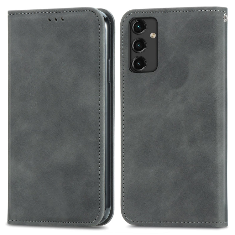 For Samsung Galaxy A14 5G Retro Skin Feel Magnetic Leather Phone Case