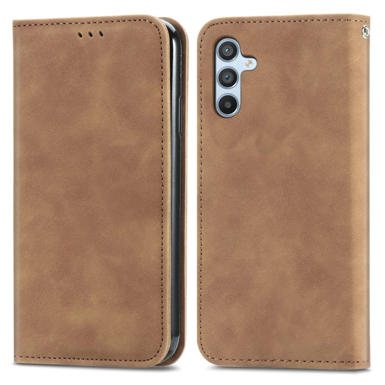 For Samsung Galaxy A54 5G Retro Skin Feel Magnetic Leather Phone Case