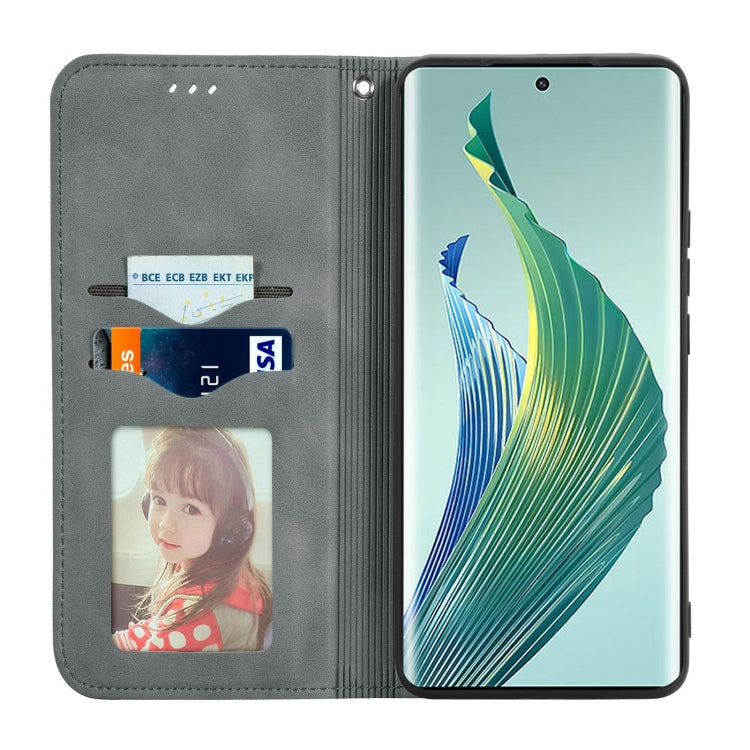 For Honor Magic5 Lite Retro Skin Feel Magnetic Leather Phone Case