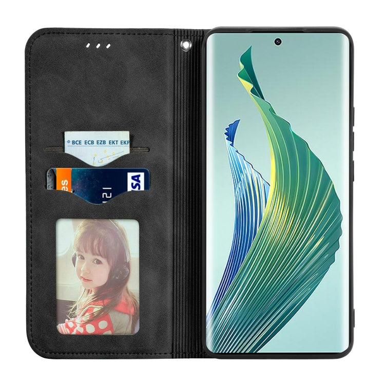 For Honor Magic5 Lite Retro Skin Feel Magnetic Leather Phone Case