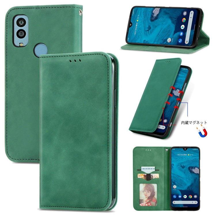 For Kyocera Android One S10 Retro Skin Feel Magnetic Leather Phone Case