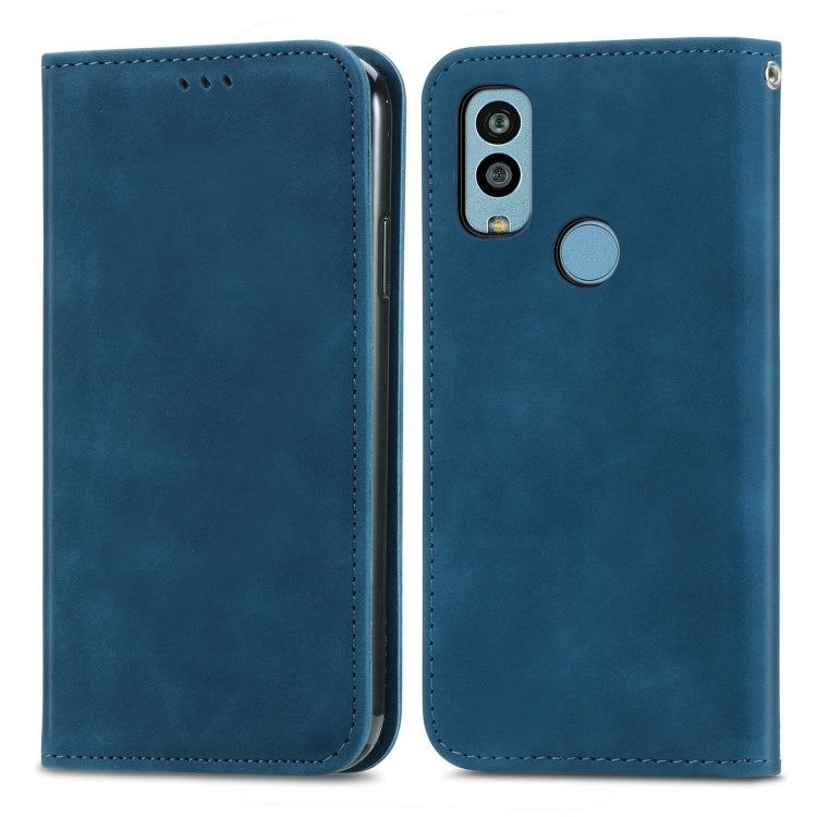 For Kyocera Android One S10 Retro Skin Feel Magnetic Leather Phone Case