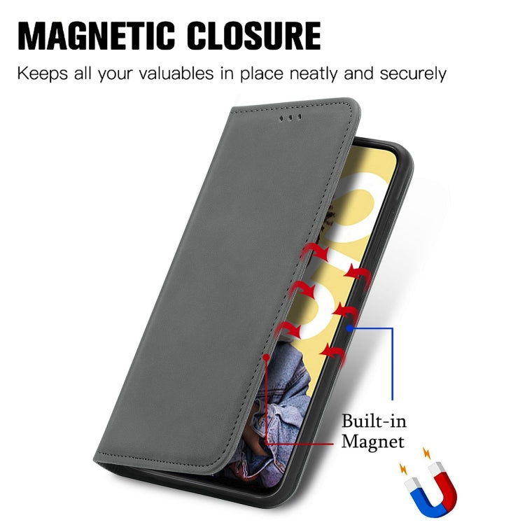 For Realme C55 Retro Skin Feel Magnetic Leather Phone Case