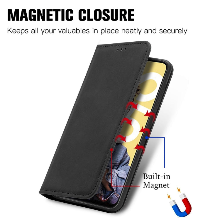 For Realme C55 Retro Skin Feel Magnetic Leather Phone Case