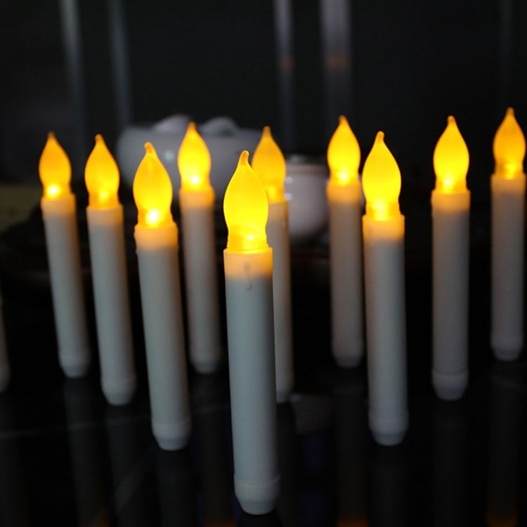 12pcs / Box LED Electronic Candle Lights Flameless Long Rod Christmas Candle, Spec:Flashing Yellow Light