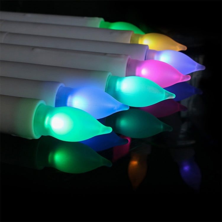 12pcs / Box LED Electronic Candle Lights Flameless Long Rod Christmas Candle, Spec:Flashing Colorful Light