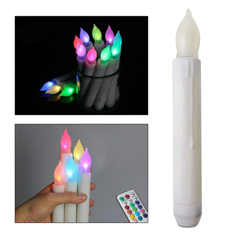 12pcs / Box LED Electronic Candle Lights Flameless Long Rod Christmas Candle, Spec:Flashing Colorful Light