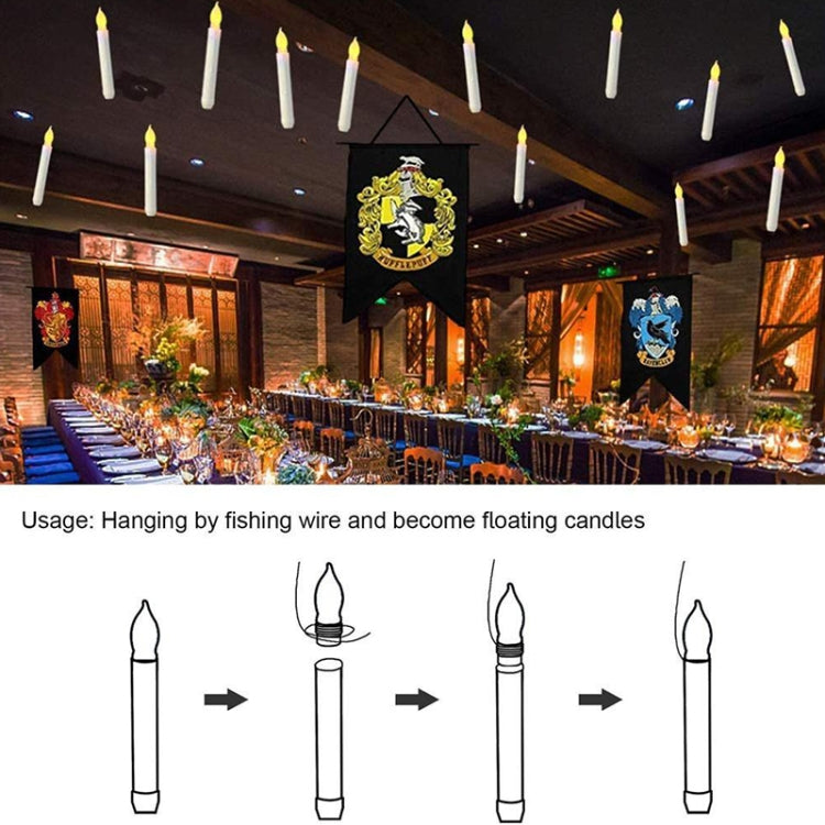 12pcs / Box LED Electronic Candle Lights Flameless Long Rod Christmas Candle, Spec:Flashing Colorful Light