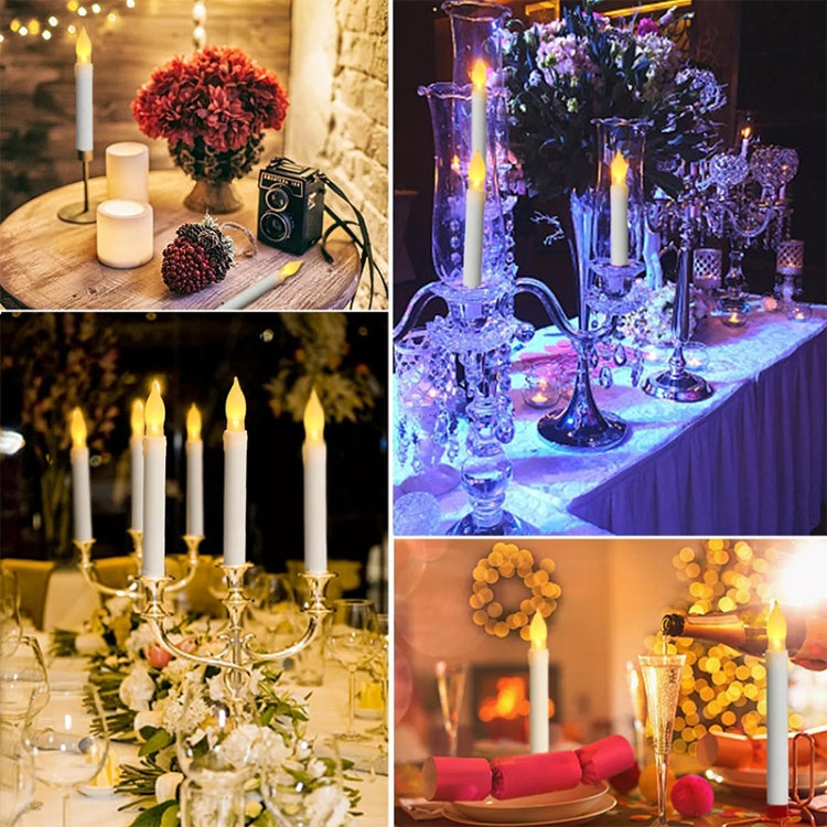 12pcs / Box LED Electronic Candle Lights Flameless Long Rod Christmas Candle, Spec:Flashing Colorful Light